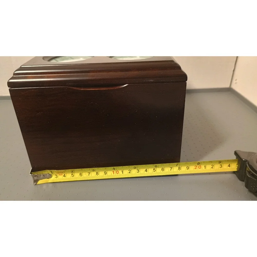 The Bombay Company Photo Memory Box Unisex OS Brown Good 1996 Wooden 4-Slot Lid